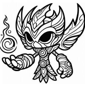 A drawing of a cartoon character with wings