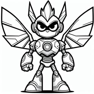 A cartoon character with wings and a helmet