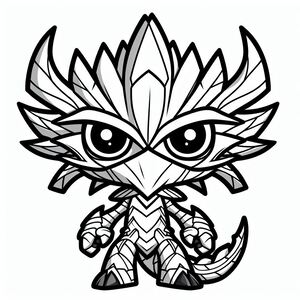 A stylized image of an owl with big eyes