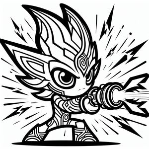 A black and white drawing of a girl with a gun