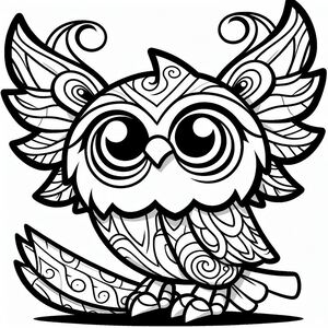 An owl with big eyes sitting on a branch
