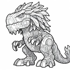 A black and white drawing of a dragon