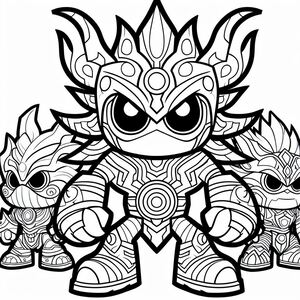 A coloring page of a cartoon character
