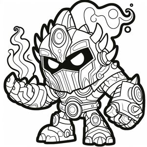 A coloring page of a cartoon character