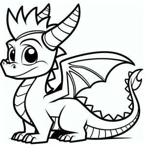 A cartoon dragon sitting on the ground