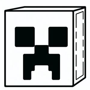 A black and white image of a cube with a pixel on it