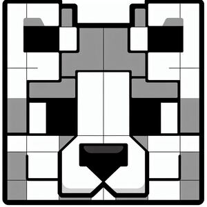 A black and white picture of a dog's face