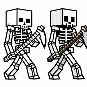 A drawing of a skeleton playing a guitar