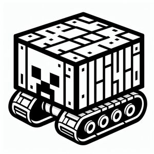 A black and white drawing of a cube