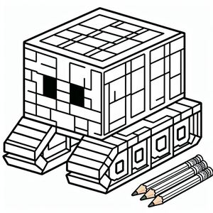 A drawing of a cube with two pencils next to it