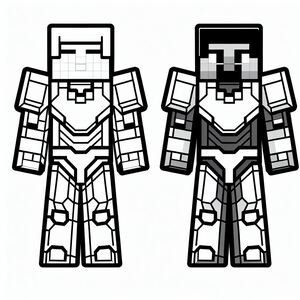 Two papercrafts of a man and a woman