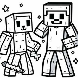 An image of a couple of minecraft characters