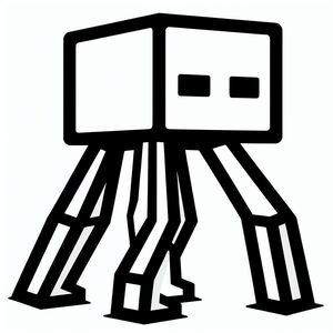 A black and white drawing of a robot