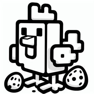 A black and white drawing of a robot