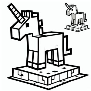 A black and white drawing of a horse