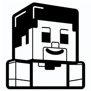A black and white image of a cube with a smiling face