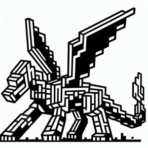 A black and white drawing of a horse