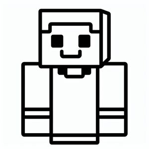 A black and white image of a minecraft character 4