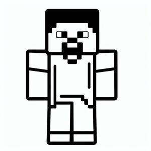 Hình ảnh đen trắng của nhân vật minecraft 2