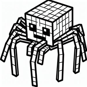 A black and white drawing of a spider
