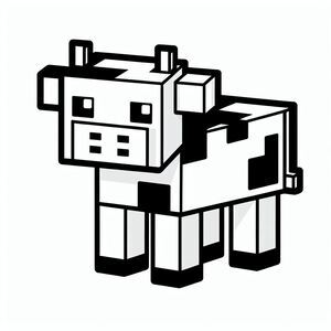 A black and white picture of a cartoon cow