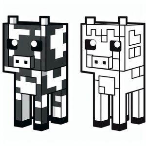 A black and white picture of a minecraft character