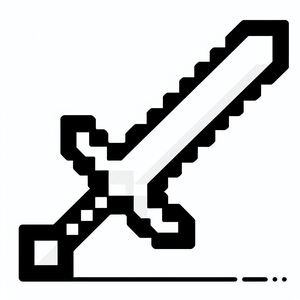 A black and white picture of a sword