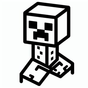 A black and white image of a cube with a face