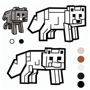 A drawing of a dog made out of paper