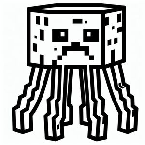 A black and white drawing of an octopus