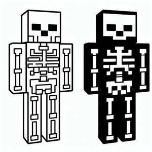 A black and white image of a skeleton and a skeleton