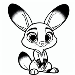 A cartoon rabbit sitting on the ground 4