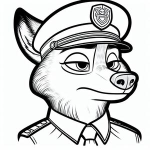 A drawing of a pig in a police uniform
