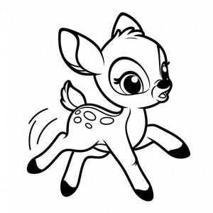 A cute little deer with big eyes coloring page
