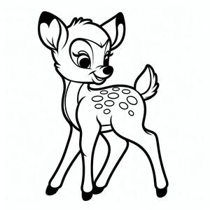 A cute little deer with big eyes coloring page