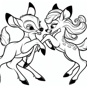 A couple of deers fighting with each other