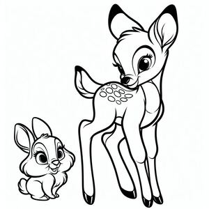 A deer and a rabbit coloring pages