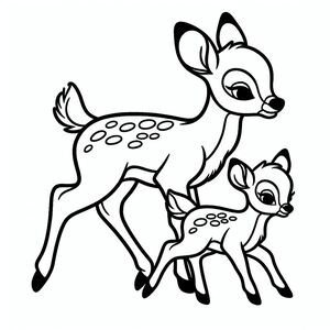 A deer and a baby deer coloring pages