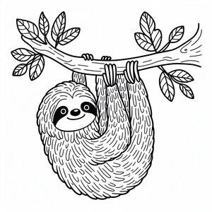 A slotty hanging on a branch with leaves