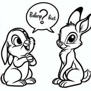 A cartoon rabbit and a rabbit with a bubble bubble bubble bubble bubble bubble bubble bubble