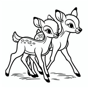 A couple of deers that are standing next to each other 2
