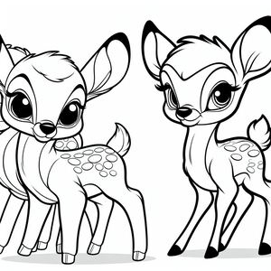 A couple of deers that are standing next to each other 2