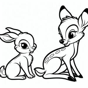 A cartoon fox and a baby fox sitting next to each other