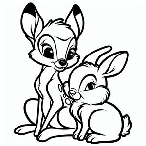 The fox and the rabbit coloring pages