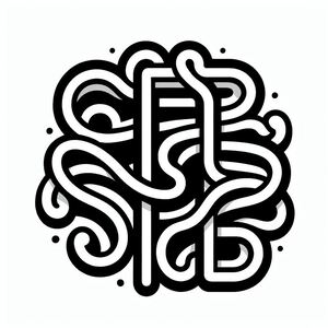 A black and white drawing of a spiral design