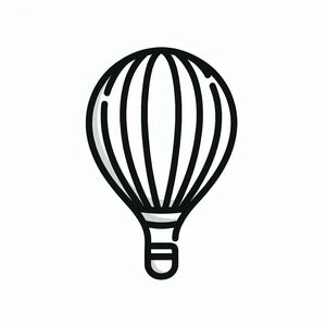 Bản vẽ đen trắng của khinh khí cầu