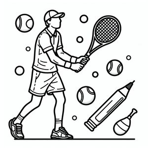 A man holding a tennis racquet in his hand
