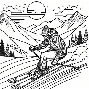 A skier is skiing down a mountain slope