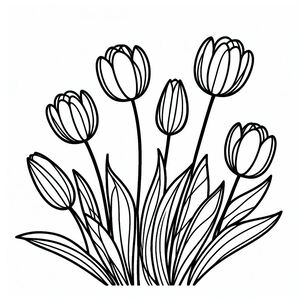a black and white drawing of flowers 4