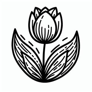 A black and white drawing of a flower 3
